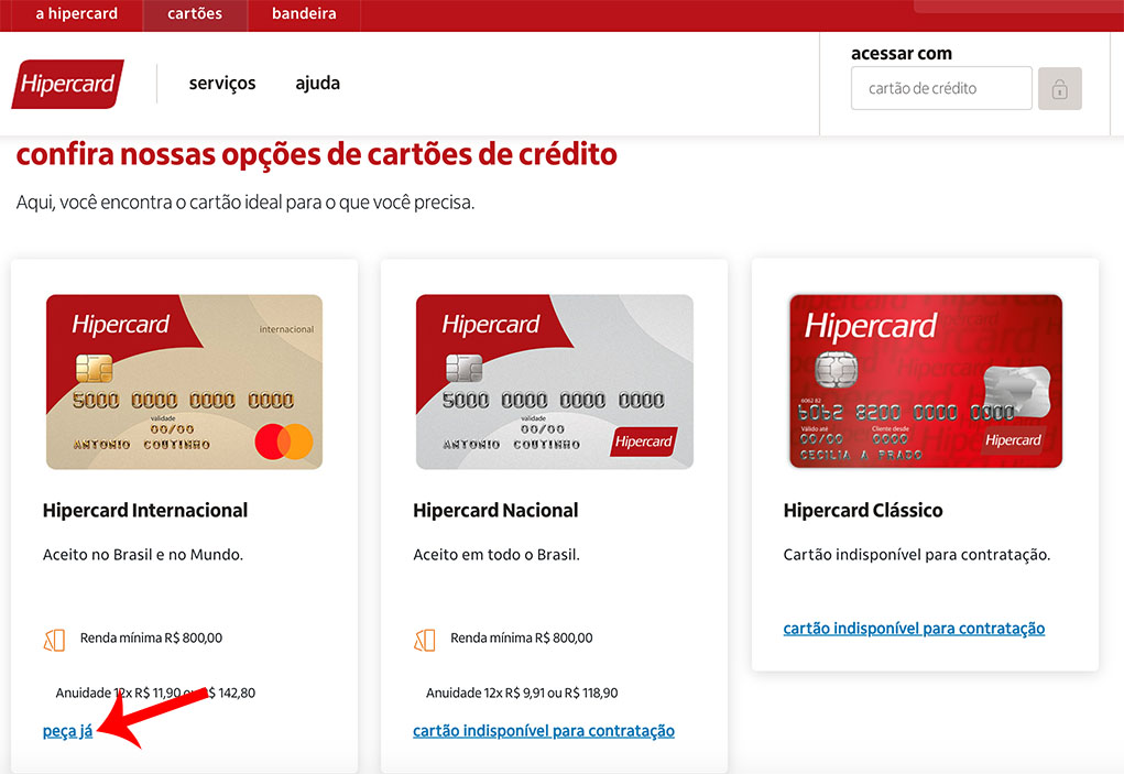 Como Solicitar cartão hipercard passo a passo