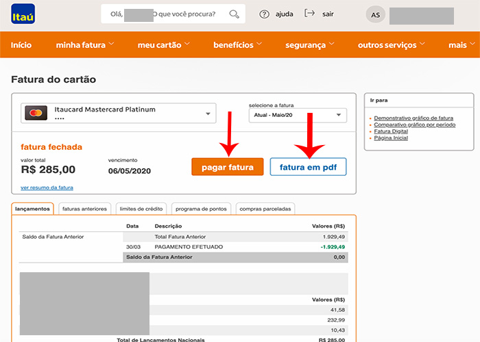 Como gerar a 2ª via da fatura do Cartão ItauCard