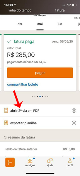 Como gerar a 2ª via da fatura do Cartão ItauCard app