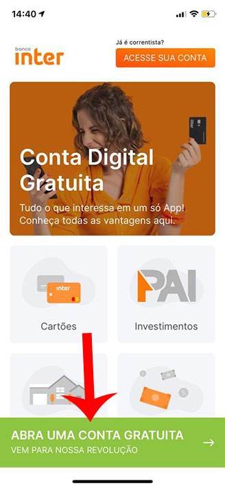 como abrir uma conta no banco inter pelo app