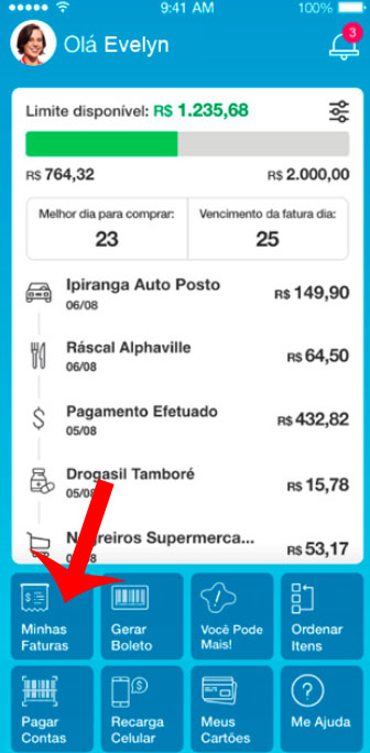 como emitir 2ª via fatura cartão mais pelo aplicativo