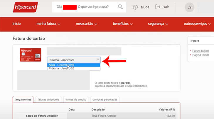 como emitir 2ª via fatura hipercard site passo a passo