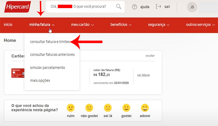como emitir 2ª via fatura hipercard site passo a passo