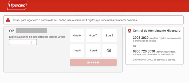 como emitir 2ª via fatura hipercard site passo a passo