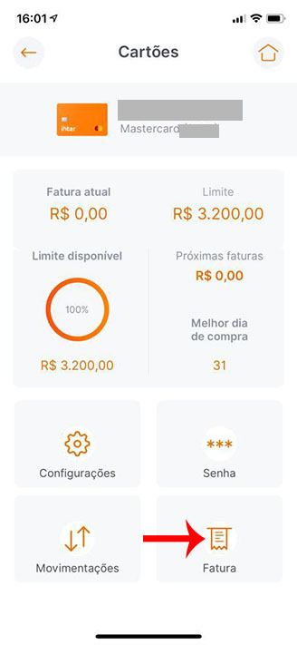 como gerar 2ª via fatura cartão inter app