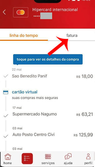 como gerar 2ª via fatura hipercard aplicativo