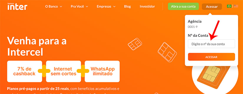 como solicitar cartão inter