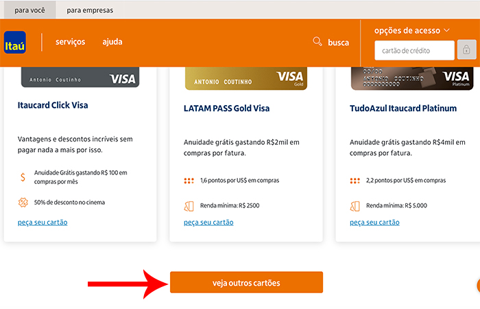 solicitar cartão de crédito itaúcard