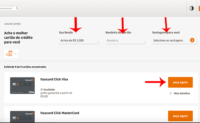 solicitar cartão de crédito itaúcard