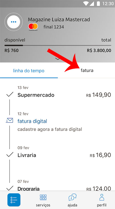 como emitir 2ª via fatura cartão magazine luiza pelo app