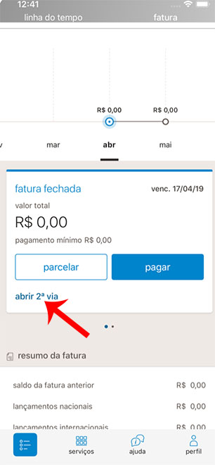 como emitir 2ª via fatura cartão magazine luiza pelo app