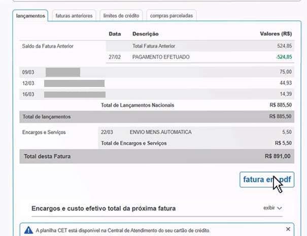 como emitir 2ª via fatura cartão magazine luiza pelo site