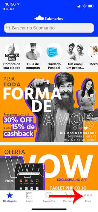 como fazer cartão submarino pelo aplicativo